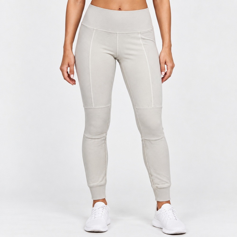 Alo Yoga High Waist Moto Leggings Off White Bone Quilted Mesh Athleisure Womens
